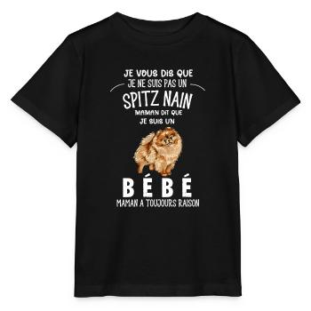 je ne suis pas un spitz nain - T-shirt bio MINI CREATOR Stanley/Stella Enfant - noir - Devant - Mikhail (115cm)