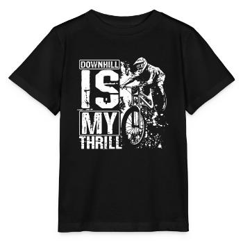 DOWNHILL IS MY THRILL - Adrenalinkick Enduro Ausfa - Stanley/Stella Kinder T-Shirt MINI CREATOR  - Schwarz - Vorne - Mikhail (115cm)