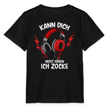 KANN DICH NICHT HÖREN ICH ZOCKE - Stanley/Stella Kinder T-Shirt MINI CREATOR  - Schwarz - Vorne - Mikhail (115cm)