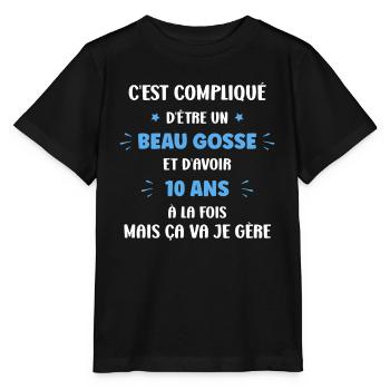 C'est compliqué beau gosse 10 ans - T-shirt bio MINI CREATOR Stanley/Stella Enfant - noir - Devant - Mikhail (115cm)