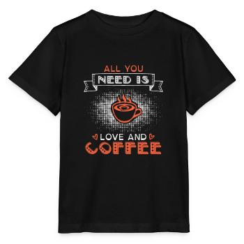 ALLES, WAS SIE BRAUCHEN, IST KAFFEE ICH LIEBE KAFFEE - Stanley/Stella Kinder T-Shirt MINI CREATOR  - Schwarz - Vorne - Mikhail (115cm)