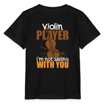 Violoniste, je ne navigue pas avec toi - Violon - T-shirt bio MINI CREATOR Stanley/Stella Enfant - noir - Devant - Mikhail (115cm)