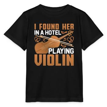 Ich fand sie in einem Hotel, als sie Geige - Stanley/Stella Kinder T-Shirt MINI CREATOR  - Schwarz - Vorne - Mikhail (115cm)