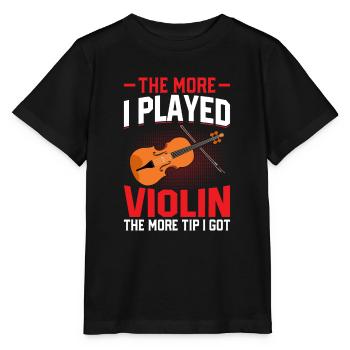 The more I played the violin, the more tip - Stanley/Stella MINI CREATOR Kids’ T-Shirt - black - Front - Mikhail (115cm)