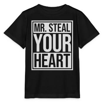 Mr steal your heart - Stanley/Stella MINI CREATOR Kids’ T-Shirt - black - Front - Mikhail (115cm)