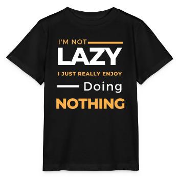 Je ne suis pas paresseux, j’aime vraiment ne rien faire - T-shirt bio MINI CREATOR Stanley/Stella Enfant - noir - Devant - Mikhail (115cm)