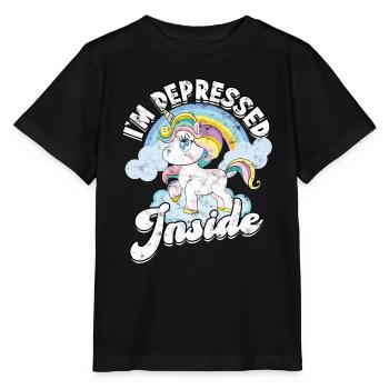 depression depressive sad gift idea unfortunate - Stanley/Stella MINI CREATOR Kids’ T-Shirt - black - Front - Mikhail (115cm)