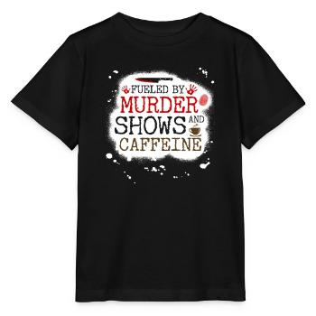 Alimenté par des émissions de meurtre et de la caféine, True Crime - T-shirt bio MINI CREATOR Stanley/Stella Enfant - noir - Devant - Mikhail (115cm)