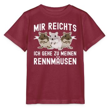 Rennmaus Rennmäuse - Stanley/Stella Kinder T-Shirt MINI CREATOR  - Burgunderrot - Vorne - Kain (125cm)