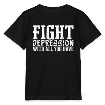 depression depressive sad idea unglückl - Stanley/Stella MINI CREATOR Kids’ T-Shirt - black - Front - Mikhail (115cm)