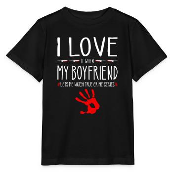 True Crime Series Girlfriend, J’aime mon petit ami, - T-shirt bio MINI CREATOR Stanley/Stella Enfant - noir - Devant - Mikhail (115cm)