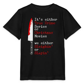 Série true Crime ou Films de Noël Sleighin Or - T-shirt bio MINI CREATOR Stanley/Stella Enfant - noir - Devant - Mikhail (115cm)