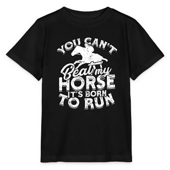 courses de chevaux balade à cheval chevaux cavalier cadeau g - T-shirt bio MINI CREATOR Stanley/Stella Enfant - noir - Devant - Mikhail (115cm)