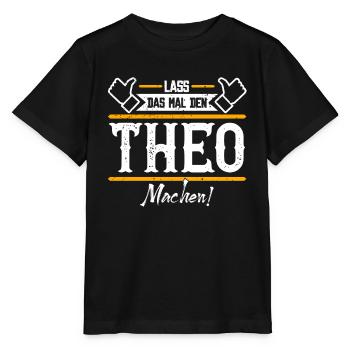 Theo Geschenkidee Geschenk Geburtstag - Stanley/Stella Kinder T-Shirt MINI CREATOR  - Schwarz - Vorne - Mikhail (115cm)