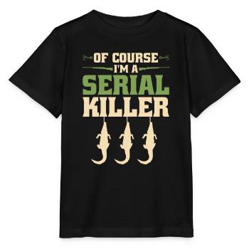 Alligator Hunter Serial Killer, Funny Gator - Stanley/Stella Kinder T-Shirt MINI CREATOR  - Schwarz - Vorne - Mikhail (115cm)