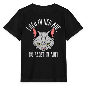 I reg mi ned auf du regst mi auf schwarze Katzen D - Stanley/Stella Kinder T-Shirt MINI CREATOR  - Schwarz - Vorne - Mikhail (115cm)