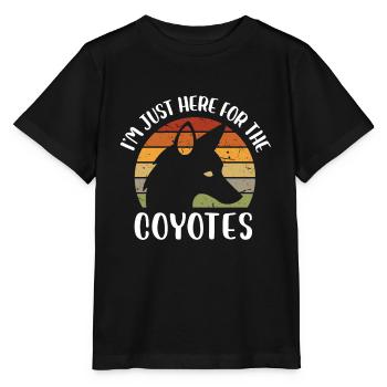 Je suis juste ici pour les coyotes Design pour un coyote - T-shirt bio MINI CREATOR Stanley/Stella Enfant - noir - Devant - Mikhail (115cm)