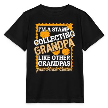 Je suis un collectionneur de timbres GRANDPA Collectionneur rétro - T-shirt bio MINI CREATOR Stanley/Stella Enfant - noir - Devant - Mikhail (115cm)