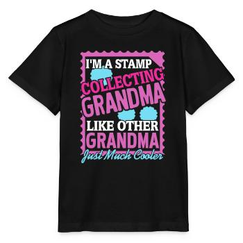 Je suis un collectionneur de timbres GRAND-mère Collectionneur rétro - T-shirt bio MINI CREATOR Stanley/Stella Enfant - noir - Devant - Mikhail (115cm)