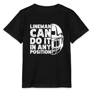 Lineman Football Player Offensive Defensive - Stanley/Stella Kinder T-Shirt MINI CREATOR  - Schwarz - Vorne - Mikhail (115cm)