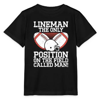 Lineman Football Player Offensive Defensive - Stanley/Stella Kinder T-Shirt MINI CREATOR  - Schwarz - Vorne - Mikhail (115cm)