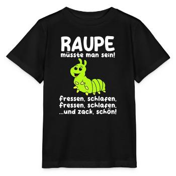 Raupe - Stanley/Stella Kinder T-Shirt MINI CREATOR  - Schwarz - Vorne - Mikhail (115cm)