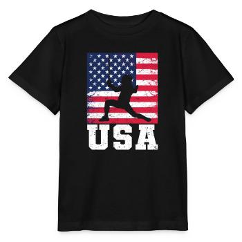Escrime USA Team Drapeau américain Escrimeur américain - T-shirt bio MINI CREATOR Stanley/Stella Enfant - noir - Devant - Mikhail (115cm)