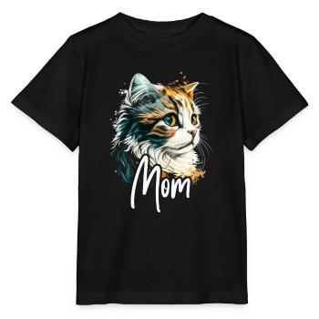 Cat Mom - Cat Mom Cute Women Cat Tshirt - Stanley/Stella MINI CREATOR Kids’ T-Shirt - black - Front - Mikhail (115cm)