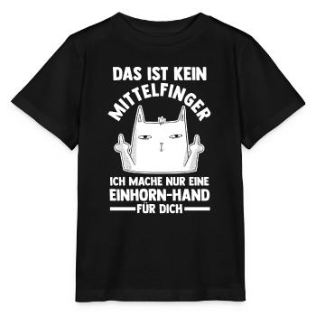 Das ist kein Mittelfinger Einhorn - Stanley/Stella Kinder T-Shirt MINI CREATOR  - Schwarz - Vorne - Mikhail (115cm)