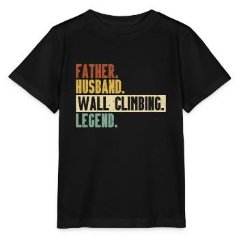 Wall climbing Bouldering rock face - Stanley/Stella MINI CREATOR Kids’ T-Shirt - black - Front - Mikhail (115cm)