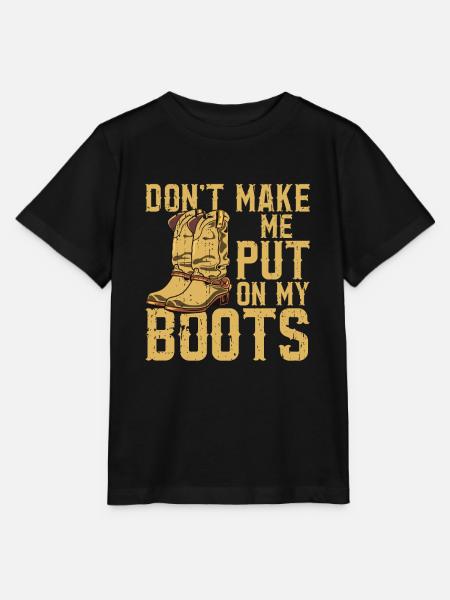 Line Dancing Cowboy Boots Western - Stanley/Stella Kinder T-Shirt MINI CREATOR - Schwarz