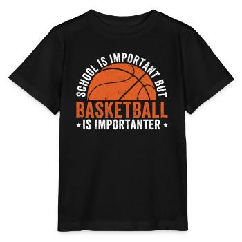 Schule ist wichtig, aber Basketball ist noch wicht - Stanley/Stella Kinder T-Shirt MINI CREATOR  - Schwarz - Vorne - Mikhail (115cm)