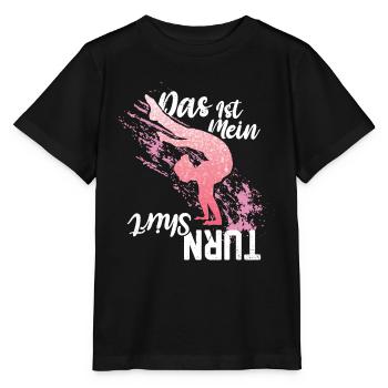 Turnen | Turnerin Gymnastik Turnen Mädchen Frauen - Stanley/Stella Kinder T-Shirt MINI CREATOR  - Schwarz - Vorne - Mikhail (115cm)
