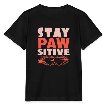 STAY PAW SITIVE HEART - Stanley/Stella MINI CREATOR Kids’ T-Shirt - black - Front - Mikhail (115cm)