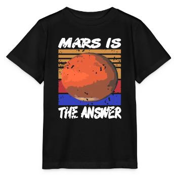 MARS est la réponse Retro Vintage Funny Planet - T-shirt bio MINI CREATOR Stanley/Stella Enfant - noir - Devant - Mikhail (115cm)