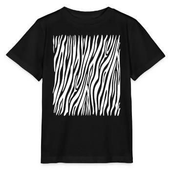 Zebra Muster Karneval Kostüm Zebrastreifen - Stanley/Stella Kinder T-Shirt MINI CREATOR  - Schwarz - Vorne - Mikhail (115cm)
