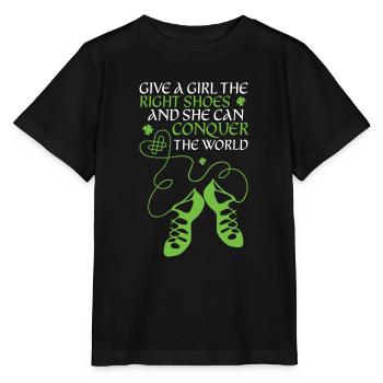 Danse irlandaise - T-shirt bio MINI CREATOR Stanley/Stella Enfant - noir - Devant - Mikhail (115cm)