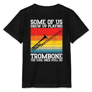 Trombone - T-shirt bio MINI CREATOR Stanley/Stella Enfant - noir - Devant - Mikhail (115cm)