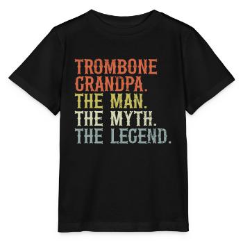 Trombone - T-shirt bio MINI CREATOR Stanley/Stella Enfant - noir - Devant - Mikhail (115cm)