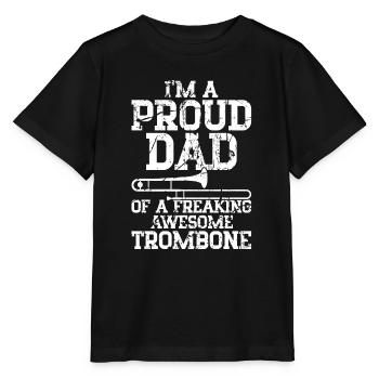 Trombone - T-shirt bio MINI CREATOR Stanley/Stella Enfant - noir - Devant - Mikhail (115cm)