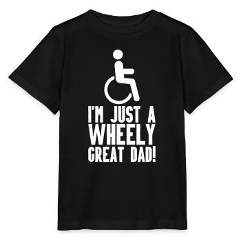 Fauteuil roulant - T-shirt bio MINI CREATOR Stanley/Stella Enfant - noir - Devant - Mikhail (115cm)