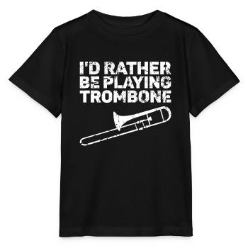 Trombone - T-shirt bio MINI CREATOR Stanley/Stella Enfant - noir - Devant - Mikhail (115cm)