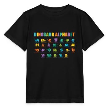 Meine Dinosaurier-Liebhaber ABC Kinder Dino Alphabet - Stanley/Stella Kinder T-Shirt MINI CREATOR  - Schwarz - Vorne - Mikhail (115cm)