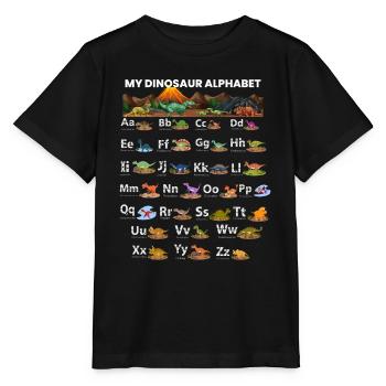 My Dinosaur Lovers ABC Kids Dino Alphabet - Stanley/Stella MINI CREATOR Kids’ T-Shirt - black - Front - Mikhail (115cm)