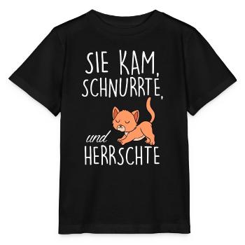 Sie Kam Schnurrte Und Herrschte - Stanley/Stella Kinder T-Shirt MINI CREATOR  - Schwarz - Vorne - Mikhail (115cm)