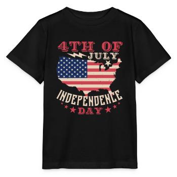 4. JULI UNABHÄNGIGKEITSTAG USA - Stanley/Stella Kinder T-Shirt MINI CREATOR  - Schwarz - Vorne - Mikhail (115cm)