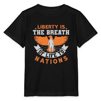 FREIHEIT IST DER ATEM DES LEBENS FÜR NATIONEN - Stanley/Stella Kinder T-Shirt MINI CREATOR  - Schwarz - Vorne - Mikhail (115cm)