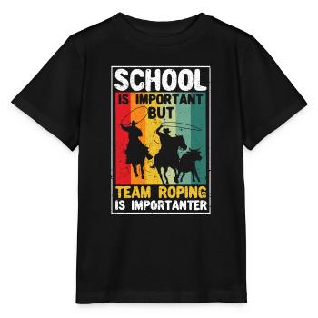 L’école est importante, mais l’équipe est plus importante - T-shirt bio MINI CREATOR Stanley/Stella Enfant - noir - Devant - Mikhail (115cm)