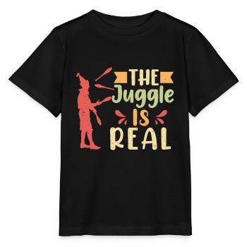 Le jonglage est réel - T-shirt bio MINI CREATOR Stanley/Stella Enfant - noir - Devant - Mikhail (115cm)