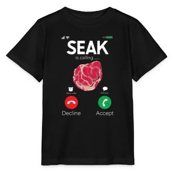 Steak - Stanley/Stella Kinder T-Shirt MINI CREATOR  - Schwarz - Vorne - Mikhail (115cm)